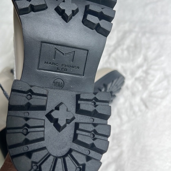 MARC FISHER LTD Wenner Laced Leather Boots Ivory color size 10 - Picture 6 of 9